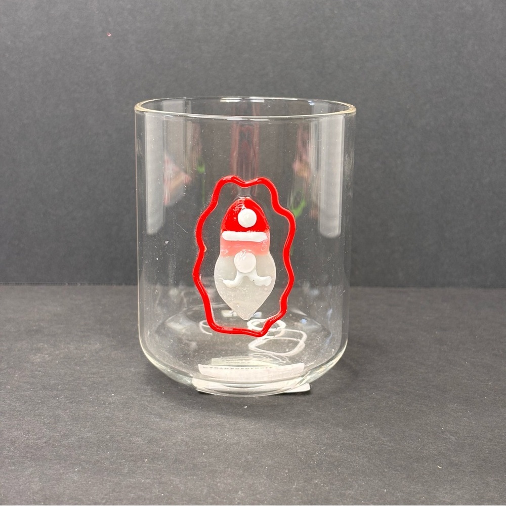 Anthropologie Love Notes Holiday Juice Glass Santa NWT - Picture 1 of 8